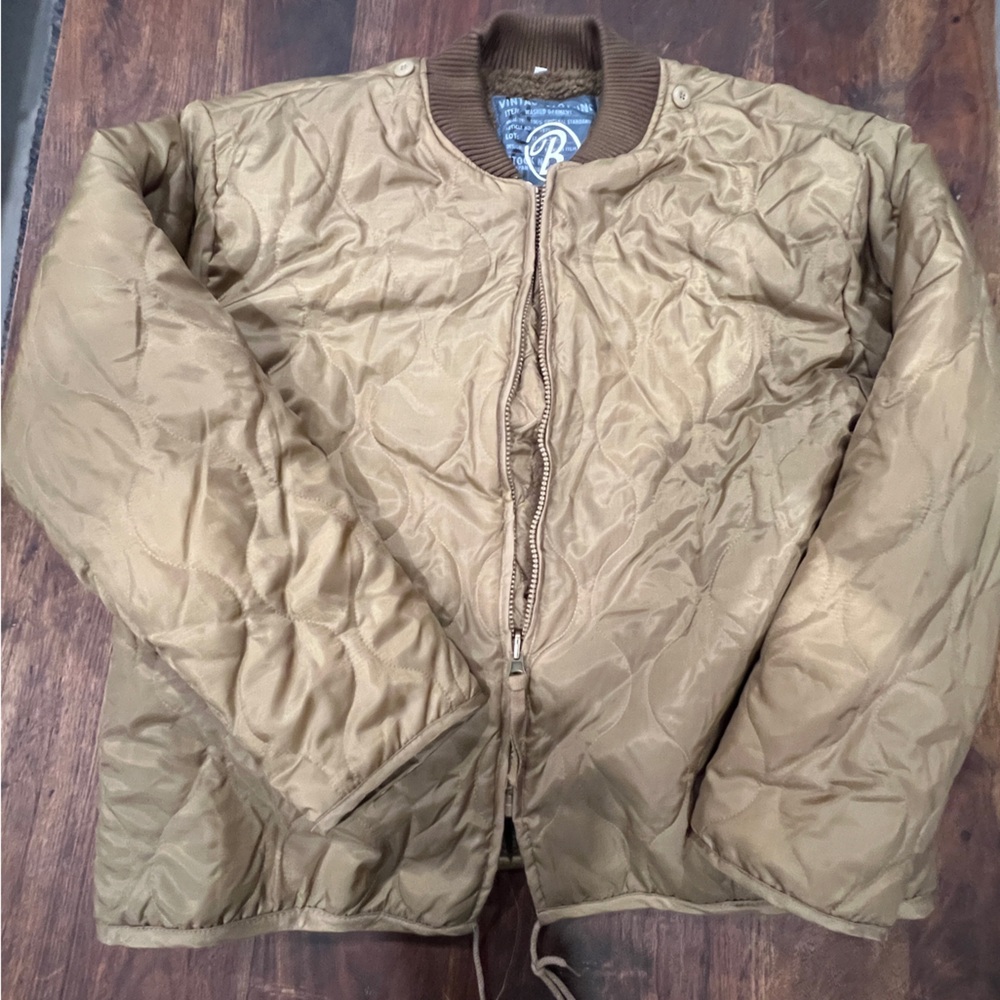 Men's Quilted Bomber Jacket in Brown